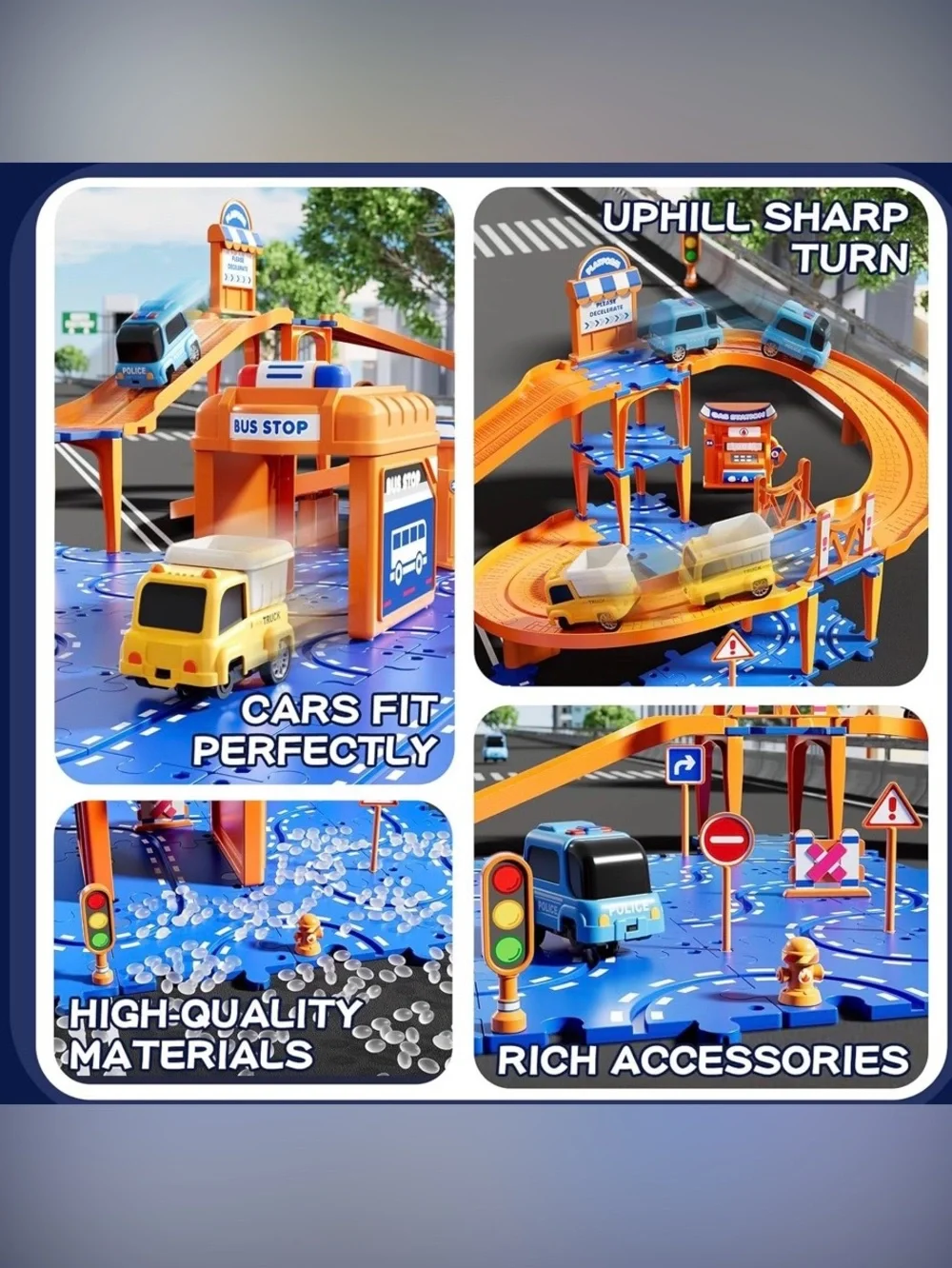 Puzzle Race Car Track Set for Kids ages 3-5